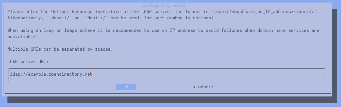 Specify the server URI