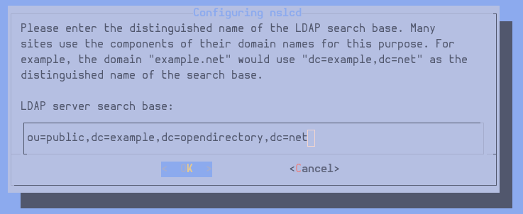 Specify the search base